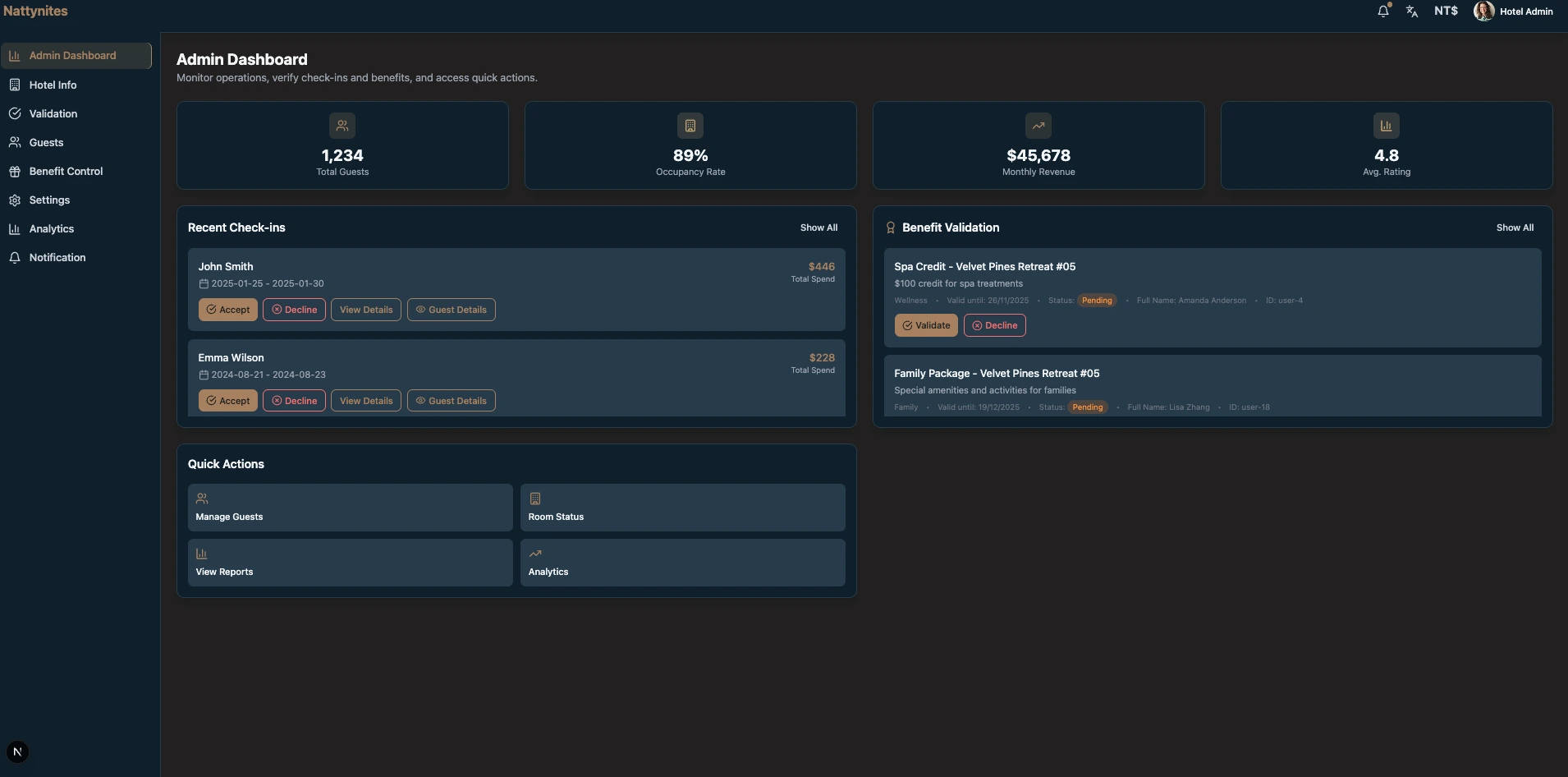 Nites Alliance desktop interface preview 1