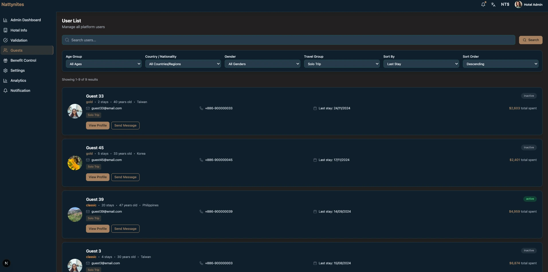 Nites Alliance desktop interface preview 3
